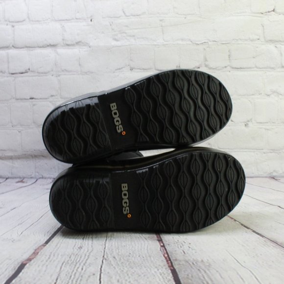 BOGS Plimsoll Black Fabric Rubber Waterproof Tall Winter Rain Boots Size 6 - Picture 9 of 9